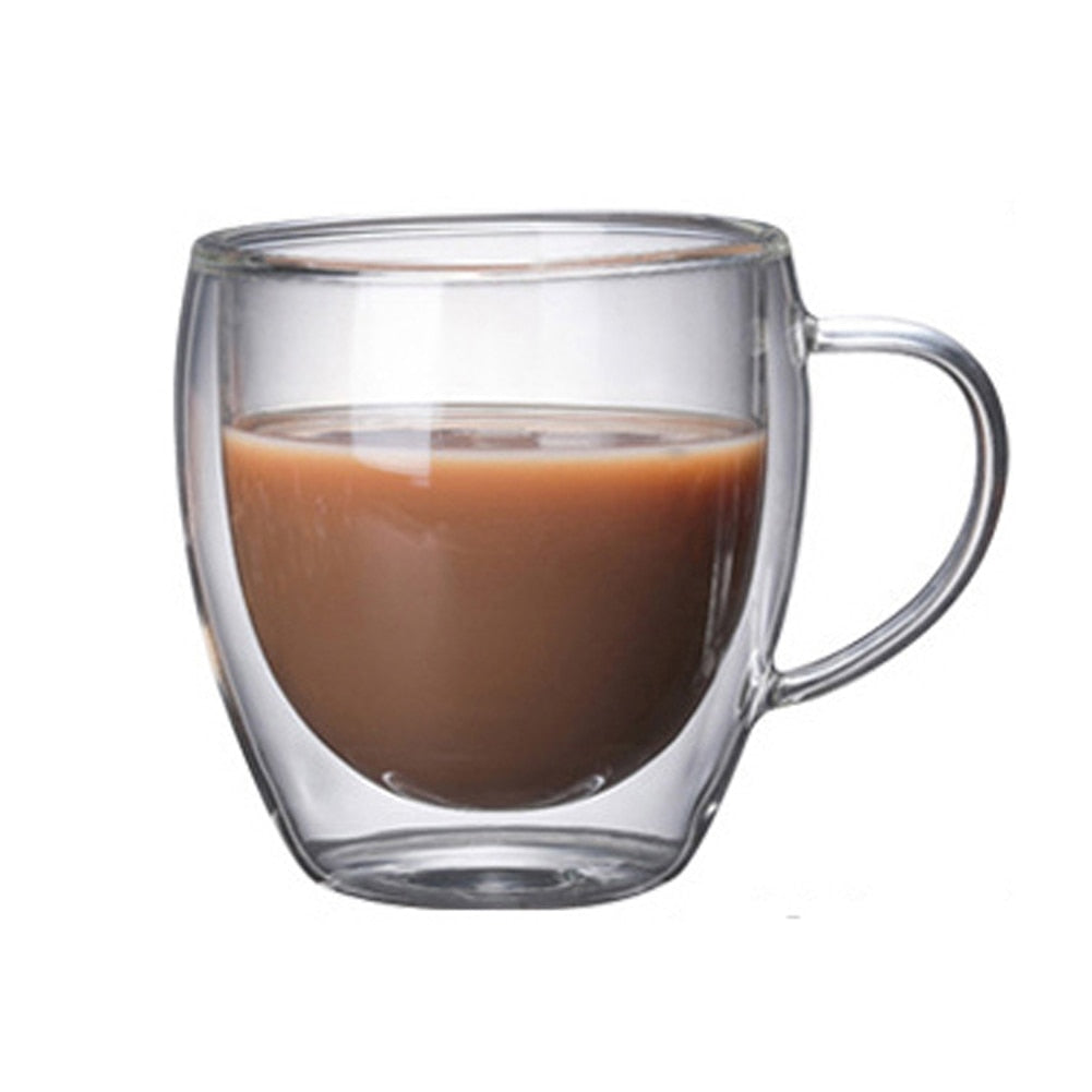 Double Wall Glass Coffee Mug Tea Beer Milk Mug Handmade Transparent Lemon Mug Water Drink Cup Copo Caneca Criativa Beer Glass