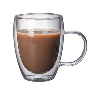 Double Wall Glass Coffee Mug Tea Beer Milk Mug Handmade Transparent Lemon Mug Water Drink Cup Copo Caneca Criativa Beer Glass