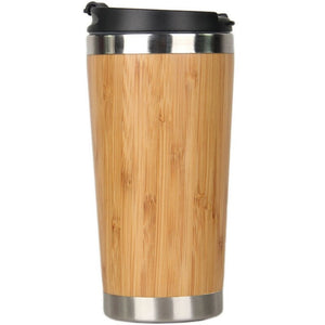 450Ml Bamboo Coffee Cup Stainless Steel Coffee Travel Mug With Leak-Proof Cover Insulated Coffee Accompanying Cup Reusable Woode